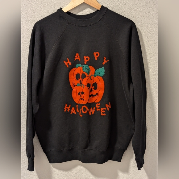 Halloween Pumpkin Sweatshirt Tultex Vintage Size XL - Picture 2 of 10